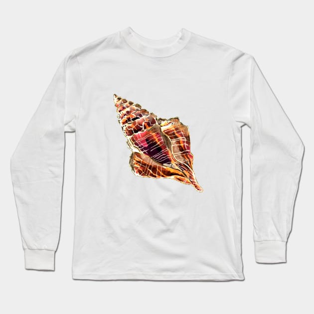 Bronze Conch Sea Shell Long Sleeve T-Shirt by ZeichenbloQ